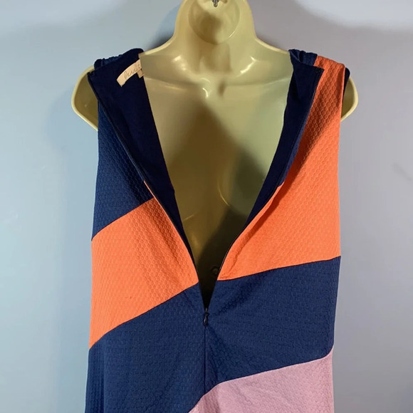 HUTCH anthropologie size 0X blue purple coral textured dot sleeveless shift - Picture 5 of 9